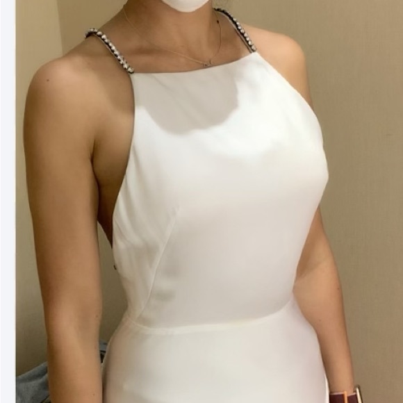 Jason Wu Swarovski Crystal Strap Silk Gown White Size 6 - Picture 5 of 12